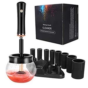 Portable makeup brush cleaner